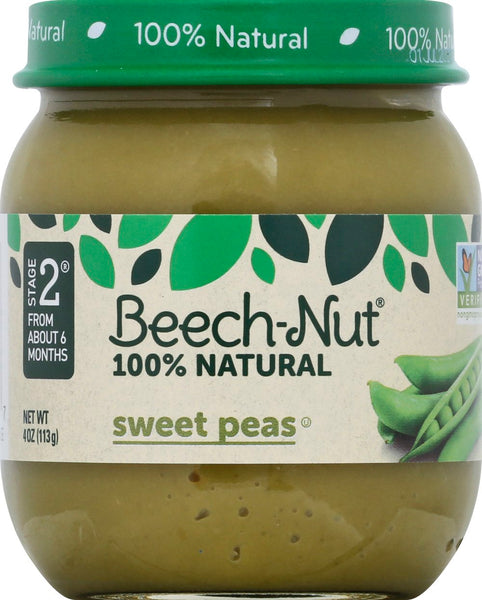 Beech-Nut Baby Food Jar, Stage 2, Sweet Peas, 4 oz