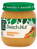 BEECH-NUT BABY FOOD JAR, STAGE 2, VEGETABLES+CHICKEN, 4 OZ