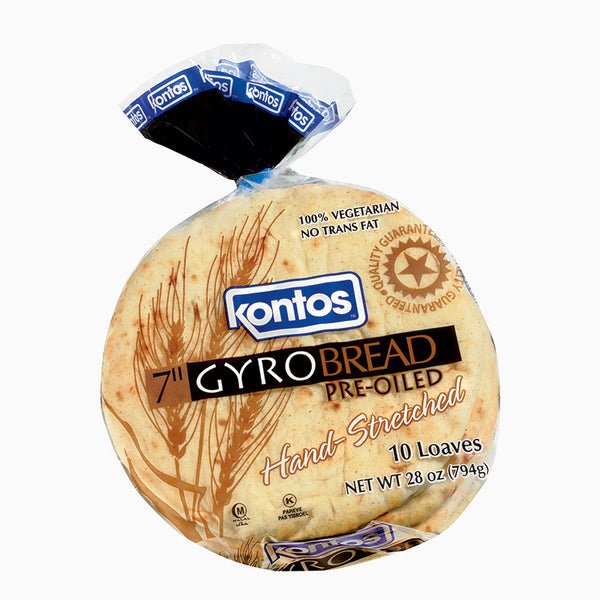 Kontos Gyro Bread Pre-Oiled - 10 CT 28 oz.