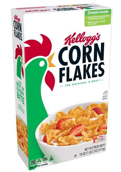 Kellogg's Corn Flakes Breakfast Cereal Original, 18 oz