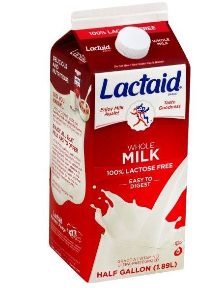 Lactaid 100% Lactose Free Whole Milk, 0.5 gal