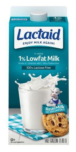 Lactaid  Lowfat, 1% Milkfat Milk, 0.5 gal