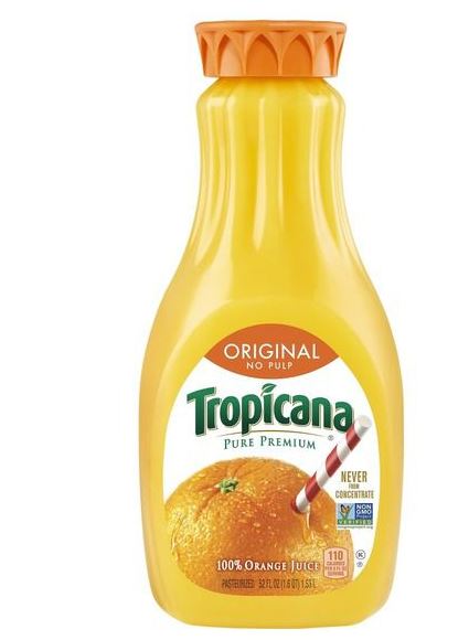 Tropicana 100% Orange Juice No Pulp,52 fl oz